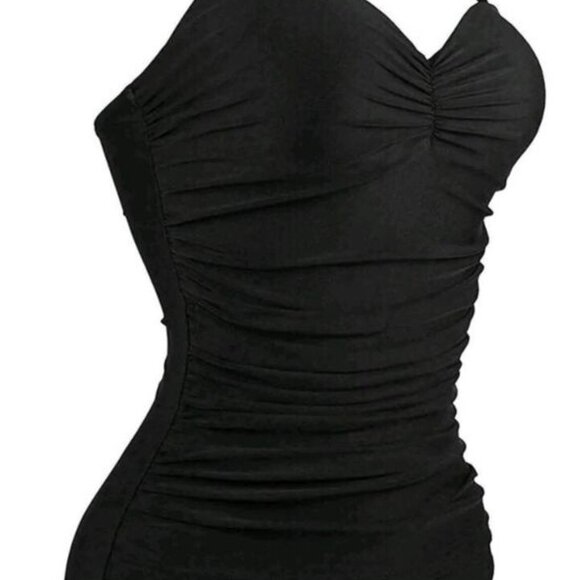 COCOSHIP Womens Swimsuit Black Size 5XL Halter One‎ Piece - Picture 2 of 15
